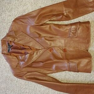 Zara brown Leather Women's Jacket Size 2